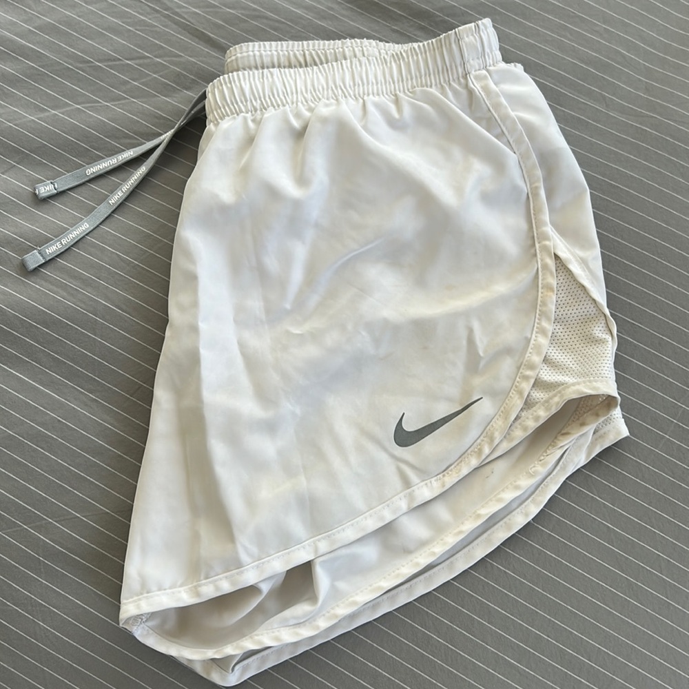 White Nike Running Shorts